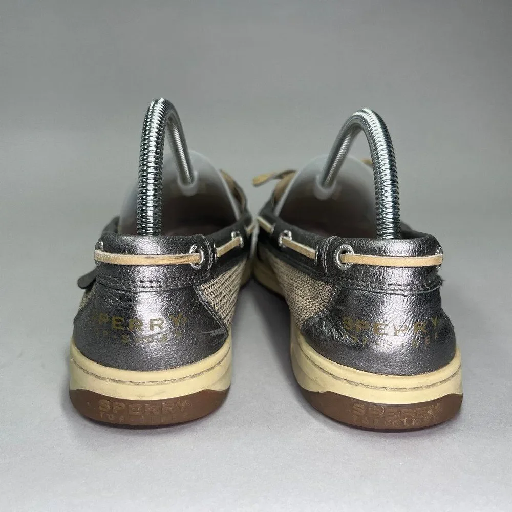 Sperry Women's Size 8.5 Top Sider Silver‎ Boat Shoes
